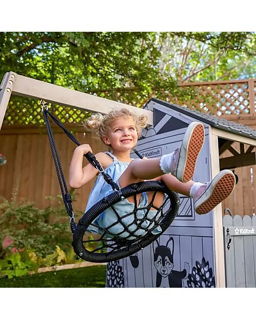 KidKraft OUTLET - Casetta Gioco Savannah - con Altalena - Parete in Tessuto con Grafica Casette per Bambini