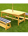 KidKraft Set da Giardino Bimbi Tavolo, Panchine e Ombrellone - Legno Giochi da Esterno_