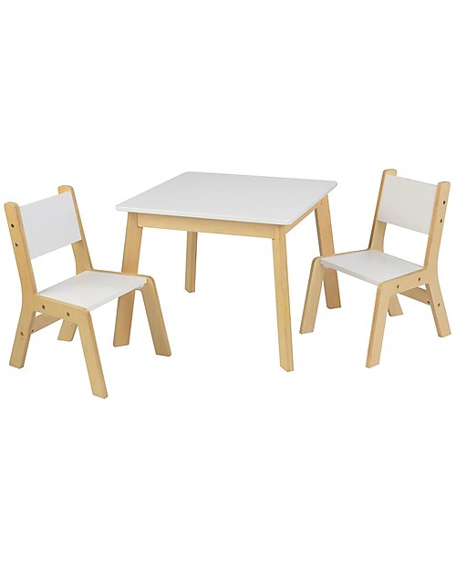 KidKraft Set di Tavolo e 2 Sedie Moderni - Bianco Sedie