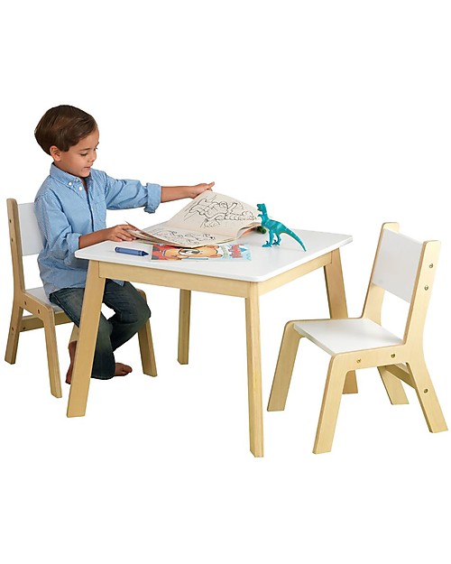 KidKraft Set di Tavolo e 2 Sedie Moderni - Bianco Sedie