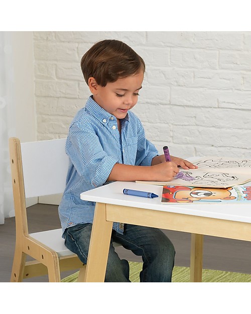 KidKraft Set di Tavolo e 2 Sedie Moderni - Bianco Sedie