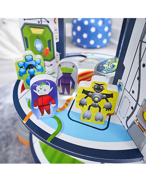 KidKraft Set Gioco in Legno Razzo Spaziale - Con astronauti, alieni e robot! Giochi Creativi