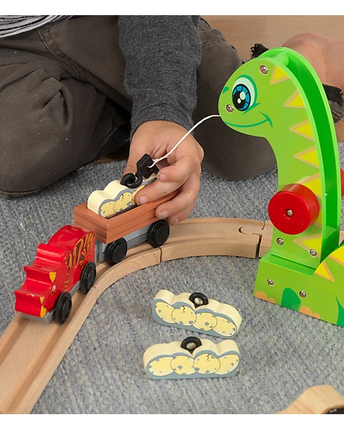 KidKraft Set Treno di Dinosauri - con tanti Personaggi - Legno Macchine e Trenini  in Legno