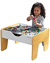 KidKraft Tavolo Attività Reversibile 2-in1, Grigio e Bianco - Trenini e mattoncini! Tavoli