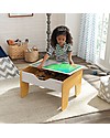 KidKraft Tavolo Attività Reversibile 2-in1, Grigio e Bianco - Trenini e mattoncini! Tavoli