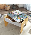 KidKraft Tavolo Attività Reversibile 2-in1, Grigio e Bianco - Trenini e mattoncini! Tavoli