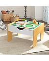 KidKraft Tavolo Attività Reversibile 2-in1, Grigio e Bianco - Trenini e mattoncini! Tavoli