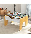 KidKraft Tavolo Attività Reversibile 2-in1, Grigio e Bianco - Trenini e mattoncini! Tavoli