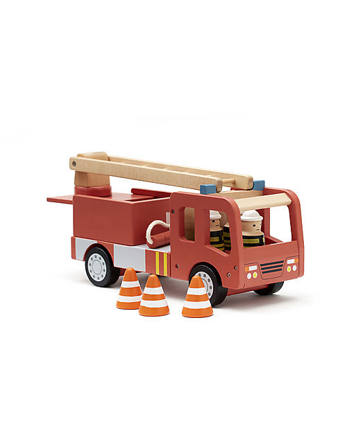 Kid's Concept Camion dei Pompieri in Legno Aiden - Rosso - É ora di Salvare Qualcuno! Macchine e Trenini  in Legno