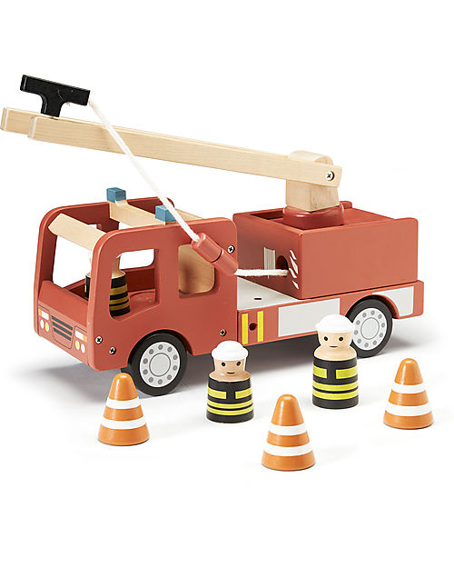 Kid's Concept Camion dei Pompieri in Legno Aiden - Rosso - É ora di Salvare Qualcuno! Macchine e Trenini  in Legno