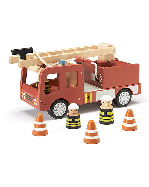 Kid's Concept Camion dei Pompieri in Legno Aiden - Rosso - É ora di Salvare Qualcuno! Macchine e Trenini  in Legno