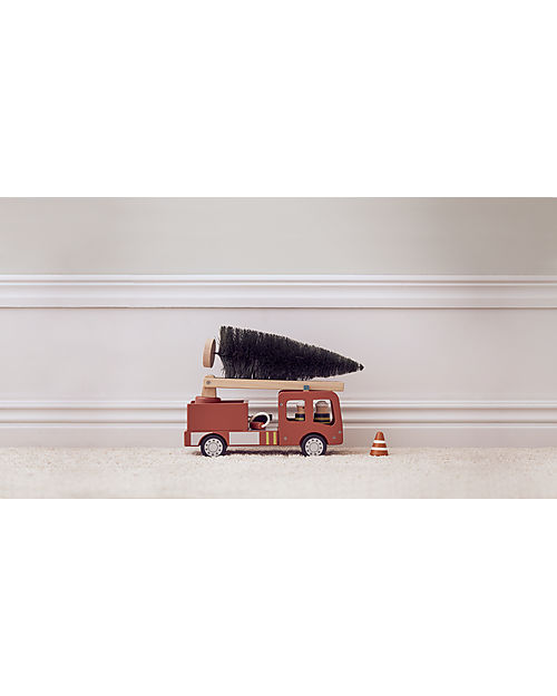 Kid's Concept Camion dei Pompieri in Legno Aiden - Rosso - É ora di Salvare Qualcuno! Macchine e Trenini  in Legno
