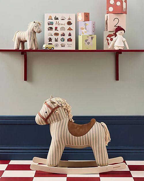 Kid's Concept Cavallo a Dondolo - Sam Aiden - Righe - 18m+ Cavalcabili