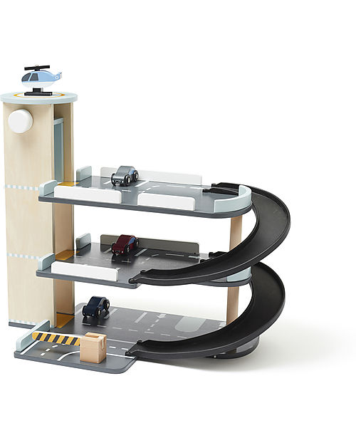 Kid's Concept Garage con Rampa Giocattolo - Parcheggia le tue Macchinine e prendi l'Elicottero! Macchine e Trenini  in Legno