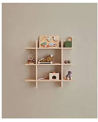 Kid's Concept Mensola a Tre Livelli in Legno - Natura - Perfetta per Giocattoli, Libri e Disegni! Mensole