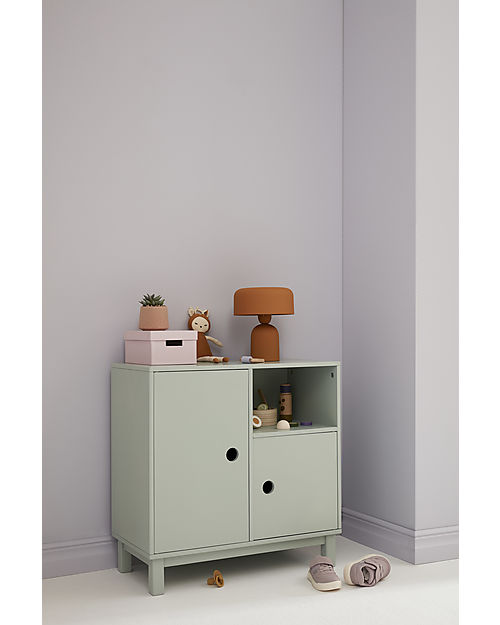 Kid's Concept Mobiletto in Legno con Tre Sezioni - Verde Chiaro - Con staffa sul retro per evitare il ribaltamento! Comodini