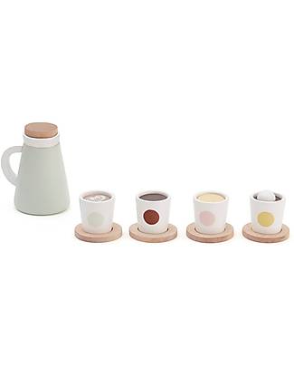 Kid's Concept Set da Gioco in Legno - Thermos e 4 Tazze - É l’ora della Merenda! Cibo Giocattolo