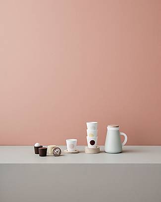 Kid's Concept Set da Gioco in Legno - Thermos e 4 Tazze - É l’ora della Merenda! Cibo Giocattolo