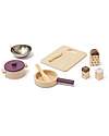 Kid's Concept Set di Pentole Giocattolo - Legno - 10 Pezzi - Tutti a tavola! Cucine Giocattolo