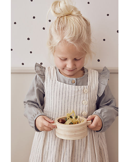 Kid's Concept Set di Pentole Giocattolo - Legno - 10 Pezzi - Tutti a tavola! Cucine Giocattolo