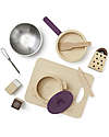 Kid's Concept Set di Pentole Giocattolo - Legno - 10 Pezzi - Tutti a tavola! Cucine Giocattolo