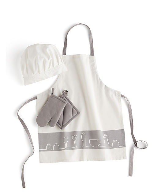 Kid's Concept Set Grambiule da Bambino, Guanto, Presina, Cappello da Cuoco - Per un Perfetto Aiutante in Cucina! Accessori Cucina