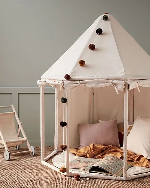 Kid's Concept Tenda da Gioco a Padiglione in Cotone - Bianco Sporco - Il rifugio perfetto! Tende Gioco
