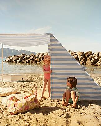 Kid's Concept Tenda da Spiaggia - Blu e Bianco - Righe - Protegge dai raggi UVA e UVB Giochi da Spiaggia