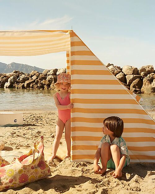 Kid's Concept Tenda da Spiaggia - Giallo e Bianco - Righe - Protegge dai raggi UVA e UVB Giochi da Spiaggia
