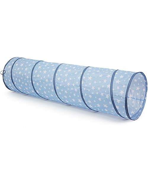 Kid's Concept Tunnel da Gioco - Blu con Stelle Bianche - Gattona e Nasconditi! Tende Gioco