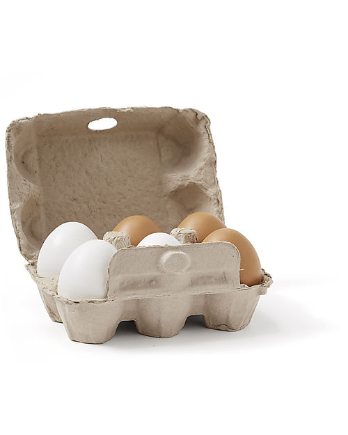 Kid's Concept Uova Giocattolo in Legno - 6 Pezzi - Divertiti in Cucina! Cibo Giocattolo