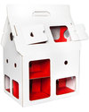 Kidsonroof Casetta Trasportabile Bianca Mobile Home - da montare e decorare - 100% Cartone Riciclato Casette per Bambini