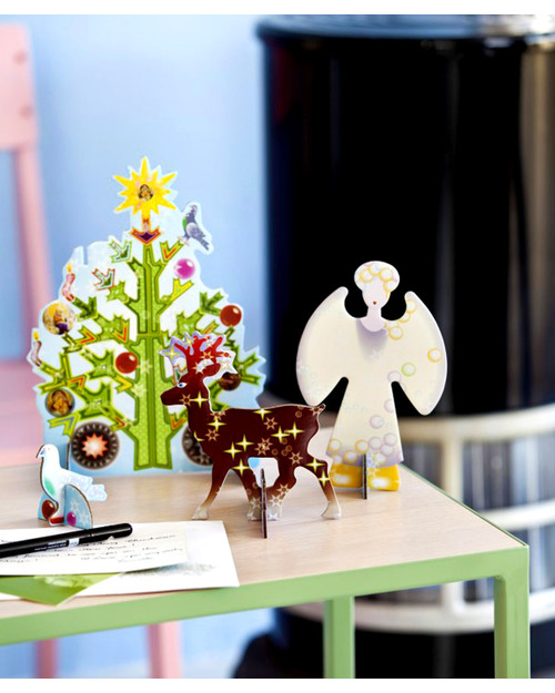 Kidsonroof Grande Biglietto Pop Out Decorativo Albero di Natale - Dimensione A4 - 30 x 21 cm (Cartoncino Riciclato) Decorazioni Natalizie