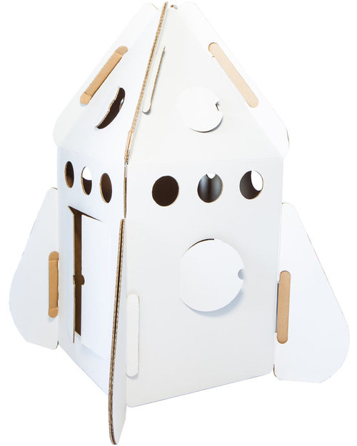 Kidsonroof Razzo Spaziale Gigante da montare e colorare - 100% Cartone Riciclato Casette per Bambini