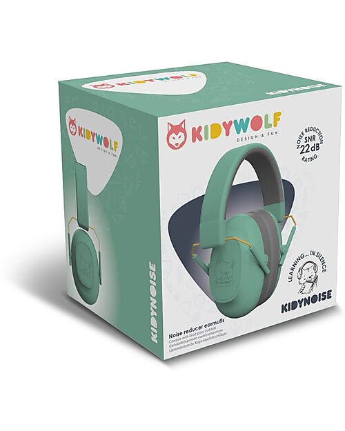 Kidywolf Cuffie con Cancellazione del Rumore - Verde - Fascia Regolabile Lettori Audio