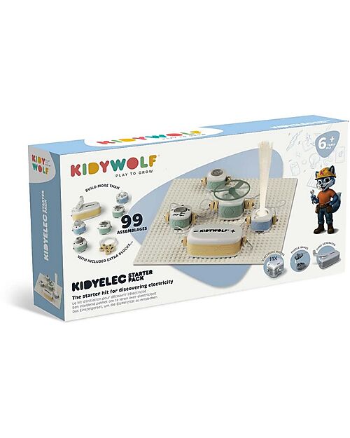 Kidywolf Il mio Primo Kit dell'Elettricità - 11 pezzi - 6+ anni Far finta di
