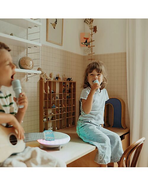 Kidywolf Karaoke per Bambini - Verde - 2 Microfoni e 2 Altoparlanti Lettori Audio