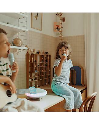 Kidywolf Karaoke per Bambini - Verde - 2 Microfoni e 2 Altoparlanti Lettori Audio