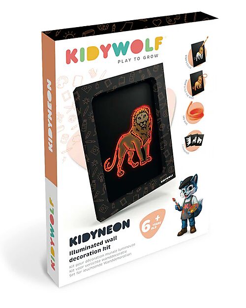 Kidywolf Kit Creativo Kidyneon - Arancione - Crea e Illumina le tue Idee Disegnare e Colorare