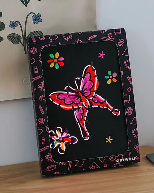 Kidywolf Kit Creativo Kidyneon - Rosa - Crea e Illumina le tue Idee Disegnare e Colorare