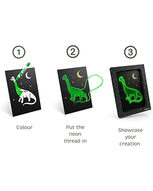 Kidywolf Kit Creativo Kidyneon - Verde - Crea e Illumina le tue Idee Disegnare e Colorare