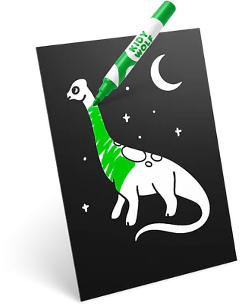 Kidywolf Kit Creativo Kidyneon - Verde - Crea e Illumina le tue Idee Disegnare e Colorare