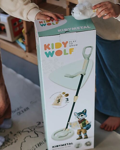 Kidywolf Metal Detector con Braccio Telescopico - Verde - Strumento di Ricerca Facile e Divertente - 6+ anni Giochi da Esterno_
