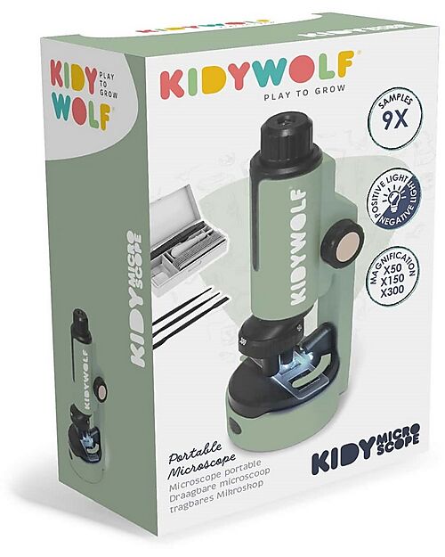 Kidywolf Microscopio Portatile - Verde - 8+ anni Giochi STEM