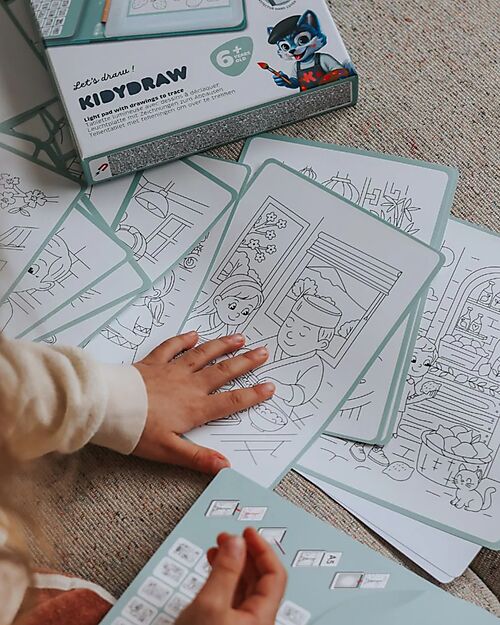 Kidywolf Pad Retroilluminato per Ricalco - Food - Creatività e Divertimento per Bambini - 6+ anni Disegnare e Colorare