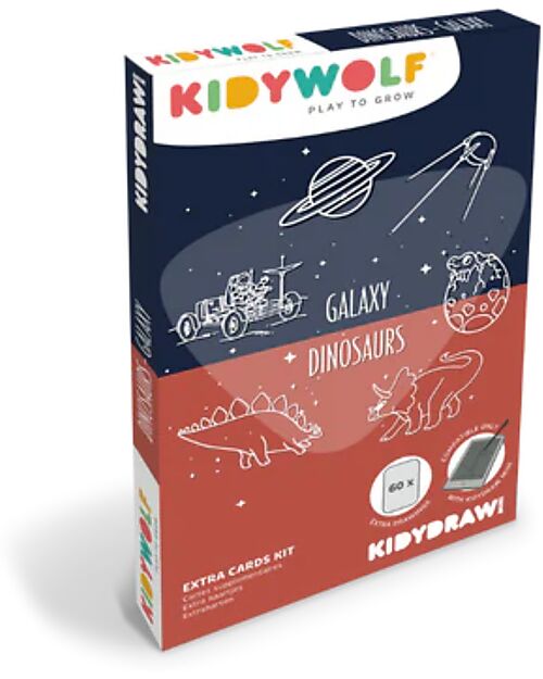 Kidywolf Ricarica per Kidydraw Mini - Dinosauri e Galassia Disegnare e Colorare