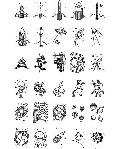 Kidywolf Ricarica per Kidydraw Mini - Dinosauri e Galassia Disegnare e Colorare