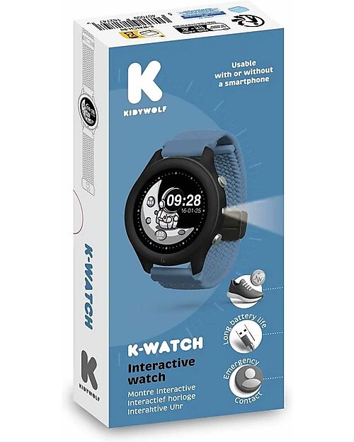 Kidywolf Smartwatch Multifunzione Kidywatch - Blu - Orologio Smart con Funzioni Interattive Orologi