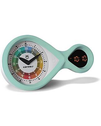 Kidywolf Sveglia Analogica e Digitale - Verde - Ottima per Imparare a Leggere l'Ora - 6+ anni Orologi