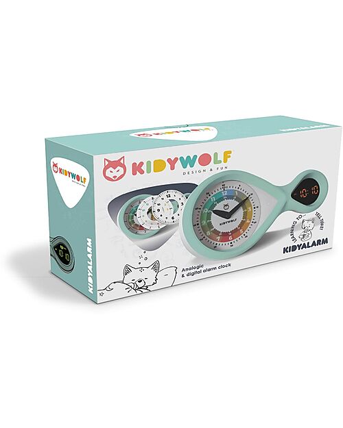 Kidywolf Sveglia Analogica e Digitale - Verde - Ottima per Imparare a Leggere l'Ora - 6+ anni Orologi